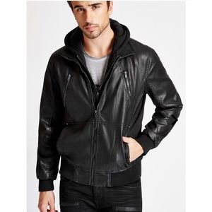 NEW - GUESS Hooded Moto Jacket